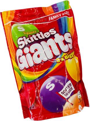 Skittles Giants Fruit Candies Family Size Bag Imported 170g Strawberry, Lime, Lemon, Blackcurrant, Orange Skittles