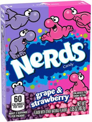 NERDS Candy Grape & Strawberry Imported 46.7 gms Crackles