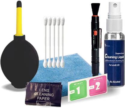Hiffin 7 in 1 Care and Lens Cleaning kit for Nikon Canon Sony All Digital & flim Camera Lenses,binocluars, LCD Screens for Computers