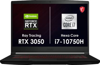 MSI GF63 Thin Intel Core i7 10th Gen 10750H - (16 GB/512 GB SSD/Windows 10 Home/4 GB Graphics/NVIDIA GeForce RTX 3050/144 Hz) GF63 Thin 10UC-606IN Gaming Laptop