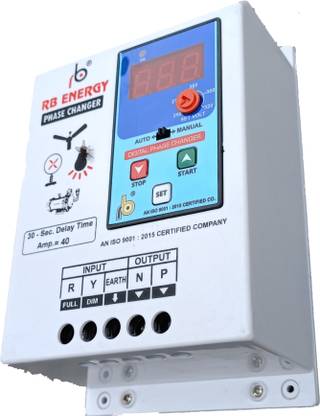 RB Solar Energy RBPC02-40A Digital phase changer Programmable Electronic Timer Switch