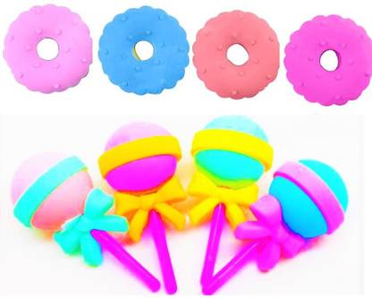 FunBlast Candy Chocolate Shaped Erasers for Kids - School Stationary Kit for Kids (Pack of 8) Eraser