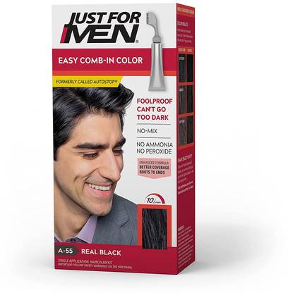 JUST FOR MEN Men Autostop Hair Color Real Black A-55 , Real Black