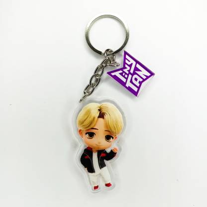 Keychain Kpop BTS Jimin Acrylic BT21 Cute Tiny TAN Key Chain