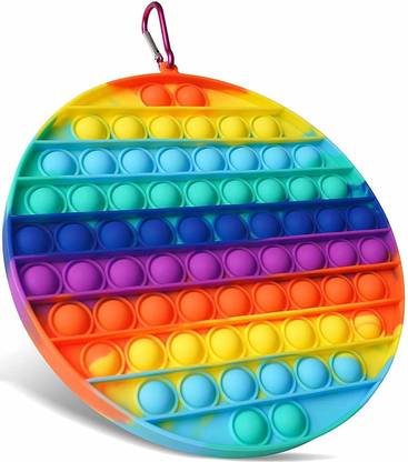 BDJ ENTERPRISE Big Size Pop Bubbles Round Push Pop Bubble Fidget Sensory Toy Bubble Popping, Poppet Mega Pop Fidget Toy Silicone Fidget Popper Relieve Stress Big Puppet (Round Shape Macaron) Push Pop Bubble Sensory Fidget Toy Set ,Pop It Push Pop Silicone -Relief Items Popper Fidget Educational Toys for ADHD Autism Special Needs Toys , (Big pop it Round) (Multicolor)