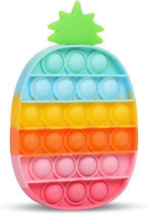 Ghoniya enterprise pop it Fidget Toys, pop it Fidget Toy Set | pop its Fidget Toys, pop it Toy, | pop Pit Fidget Toy, Rainbow pop it, Push pop Bubble Fidget Toy, (Pineapple-Rainbow) (Multicolor) Board Game Accessories