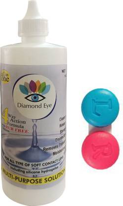 Diamond Eye 350 ml solution with case for all type of lens solution