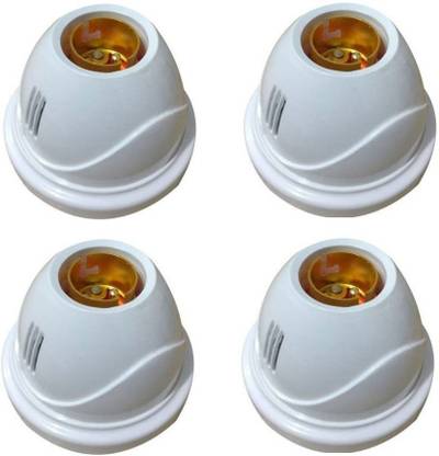 JELECTRICALS White Fancy Bulb Holder Pack of 4 Brass Light Socket