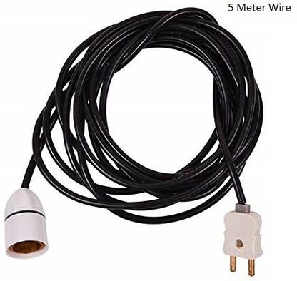 Electro Factory Bulb Holder With Wire - 5 Meter Long Wire Carbon Steel Light Socket