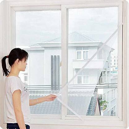 Iblay Polyester Adults Washable Mosquito Net Insect Mesh with Velcro Tape 3/3ft (90/90cm) (White Color) Insect Repellent Insect Fly Bug Mesh Screen- Velcro Model Mosquito Net