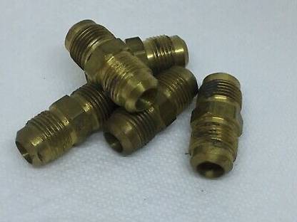 PBI Brass Tube Coupler Pipe Flare and nut 1/8BSP Fitting threaded Union Connector Gas Adapter 1/8" Male Flare x 1/8 Inch Male and 2 Flare nut 3pcs 2-Way Union Pipe Joint