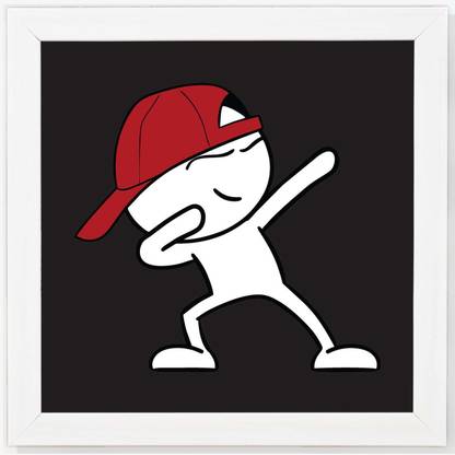 Swag Bunny - Humour White Framed Wall Hanging Art Print for Office , Home, Reading Room Décor ( 8x8 ) Inch Paper Print