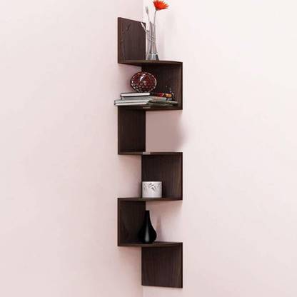 MF WORLD Wall Shelf ZIgzeg, Rack Shelves Wall Hanging, Mounted, Wall Decorative MDF (Medium Density Fiber) Wall Shelf