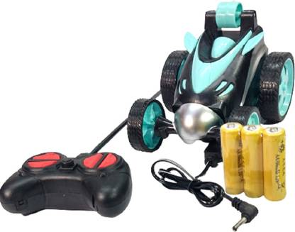 touby toys Remote Control Stunt Car Vehicle 360°Rotating Rolling Radio Control Electric Racing Car (Green)
