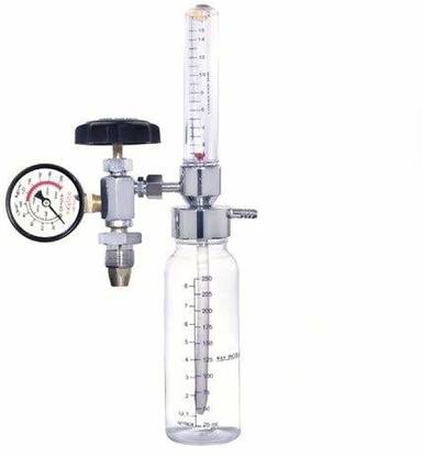 SKY TRENDS Oxygen Fine Adjustment Valve with Rota-Meter & Humidifier Bottle | Oxygen Flow Meter Adjustment | Oxygen Valve With Regulator | Oxygen Flow Meter With Rotameter & Humidifier Bottle Respiratory Exerciser Respiratory Exerciser