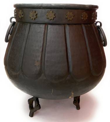 Bhunes Brass Planter | Antique Planter Pot | Planter Pots | Planter Pots | Planter | Planter Brass Big Size | Pittal Ka Katora | Brass Antiques Decorative Showpiece  -  40 cm