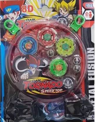 PURPLE MOON Beyblade 8D System Clash Tornado Speed Metal Fusion with Stadium (Multicolor)