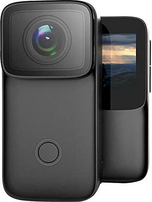 SJCAM Action Camera C200 Keychain Action Camera 4K 24FPS with EIS 2.0 | 6-Axis Gyro Stabilizer | WiFi 2.4 GHZ | Insta Go | Webcam | Video Recording | Slow Motion | Time Lapse | Mini Vlogging Camera (Black) Sports and Action Camera