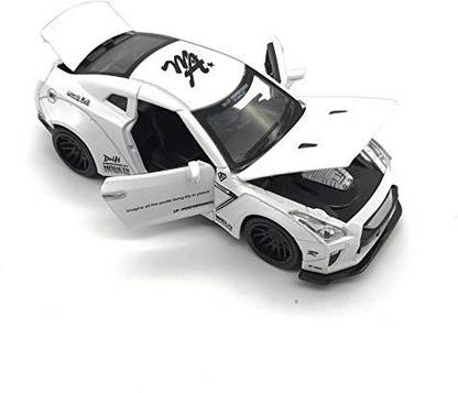 TMG 1:32 Die-cast Alloy Nishan GTR Car with Music & Light & Openable Doors Vehicle Models Collectible Toys for Kids-White