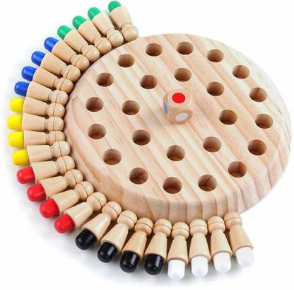 jmv Children's Intelligent Toys Colorful Memory Chess Wooden Memory Matchstick Chess Game Memory Developing Chess Family Intellectual Toys Party & Fun Board Game