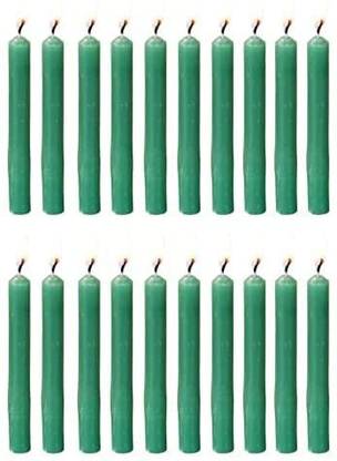 Parkash Candles Chime Candles Set of 20 | Ritual Spell Candle | Unscented (Green) Candle