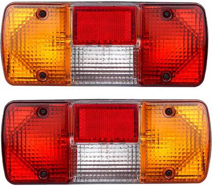 Allpartssource Rear Combination Tail Light Assembly Set 12V Bulbs 2 Pieces Set for Universal JCB Car Reflector Light