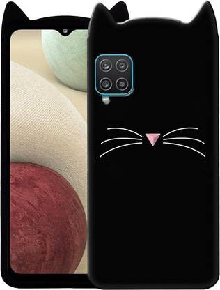 Rance Back Cover for Samsung Galaxy A12 - Ear Kitty Case | 3D Cute Mustache Kitty Doll | Cat Back Cover