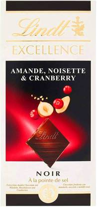 LINDT Excellence Cranberry Almond & Hazelnut Dark Chocolate Bar Bars
