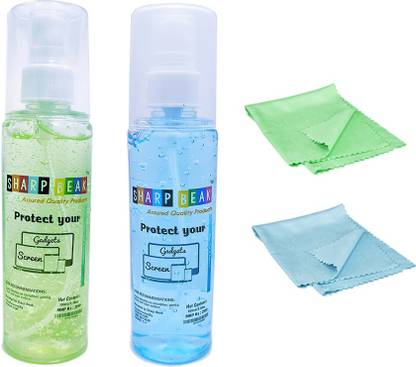 Sharp beak PERFUME Liquid Solution with Cloth to Clean Mobile/Laptop/TV Screen PACK OF 2 for Mobiles, Computers, Laptops, Gaming