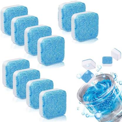 RTAD 10Pcs Washing Machine Deep Cleaner Effervescent Tablet for All Company’s Front and Top Load Machine, Descaling Powder Tablet for Perfectly Cleaning of Tub & Drum Stain Remover Washer Dishwashing Detergent (10 g) Dishwash Bar