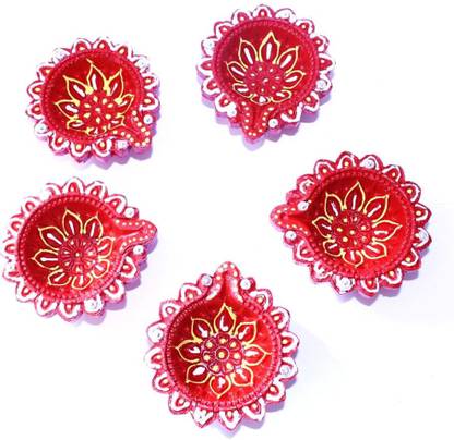 hc the crafts Earthenware (Pack of 5) Table Diya