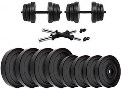 L'AVENIR FITNESS 28kg (5kg*4 + 2.5kg*4) PVC Weight Plates Adjustable Dumbbell Set Adjustable Dumbbell