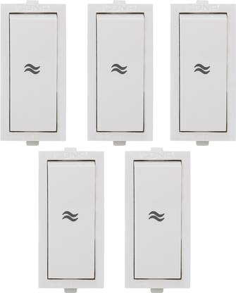 CONA 9256 Status ISI Mark 2 Way Switch 6 Amperes White (Pack of 5)|Electric Switch|Module Switch|Universal Switch|Module Switch for Home Office|2 Way 6A Switch|Heavyload|Suits all kind of Décor. Sleek Design. CE (European Conformity), ISO (9001:2008), Made in India 6 A Two Way Electrical Switch