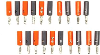 ERHIndia (10 Pair Pack) 4mm Banana Plugs Speaker Wire Cable Banana Plugs Screw Type Connectors 4mm Red & Black Pair Banana Connector Banana Pin for Speakers Alternative Energy Electronic Hobby Kit