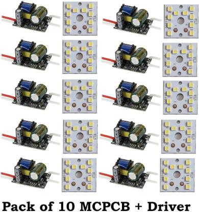 SHOBHANI ENTERPRISES SE PACK OF 10 for led bulb comes with McPcB AND 9W, WHITE LED HPF DRIVER Light Electronic Hobby Kit