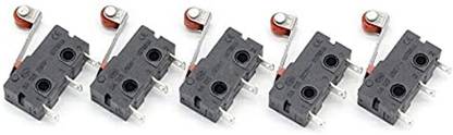 ERHIndia (5 Pcs) Limit Switch 220v AC with Roller 3 Pin Momentary Roller Lever Arm Micro Limit Switch for Multiple Applications AC 250V 5A SPDT Electronic Components Electronic Hobby Kit