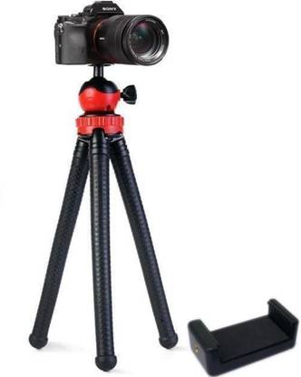 ATSolutions 12 Inch Tripod for Mobile and Camera Flexible Tripod Stand for Mobile Phone Octopus Tripod for DSLR 360 Degree Ball Head Gorilla Tripod for Mobile/DSLR/Camera Tripod (Black, Red, 3 Axis Gimbal for Camera, Mobile