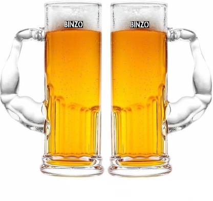 बिंज़ो Beer Mug with Handle, Muscle Arm Design ग्लास सेट