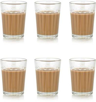 Avastro (Pack of 6) Traditional Indian Cutting Chai /Tea Style Experience Set(Pack of 6) Glass Set (100 ml, Glass) Glass Set Water/Juice Glass