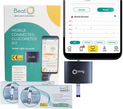 BeatO Smartphone Glucometer kit with 20 strips Glucometer