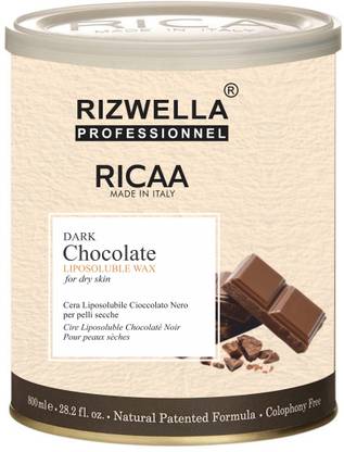 RIZWELLA Ricaa Wax Professional Liposoluble Dark Chocolate Wax (800g) Wax