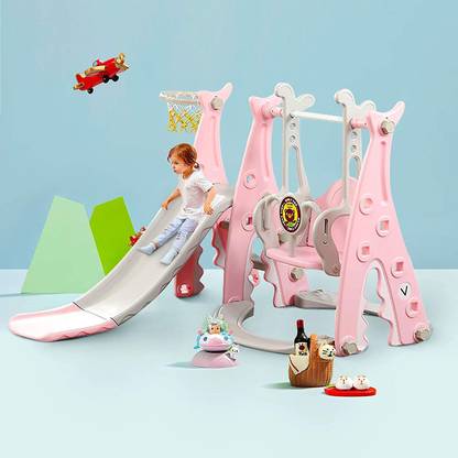 IRIS 4-in-1 Toddler Slide and Swing Set Plastic Large Swing