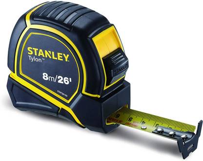 stanly TOOLS MASTER STANLEY TYLON 8 METERS MEASUREMENT TAPE WITH RUBBER GRIP SOFT SMOOTH WORKING LOCKING TAPE Measurement Tape