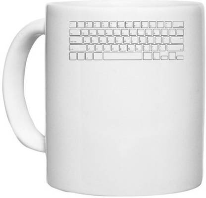 UDNAG White Ceramic Coffee / Tea 'Keyboard | Laptop Keyboard' Perfect for Gifting [330ml] Ceramic Coffee Mug