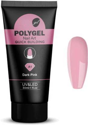 Zinzo Poly Nail Gel Finger Extension Dark Pink Polygels Quick Building Nail Art Tips Extended UV Builder Gel 30ml New Pack