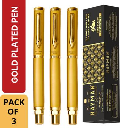 Hayman 24 CT Gold Plated Triangular Roller Ball Pen