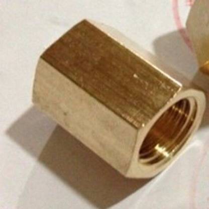 PBI Female Thread Straight Brass Fitting Hex Rod Coupling Nut 1/8BSP Pipe Fitting 1/8" female coupling joint 5PCS 2-Way Union Pipe Joint