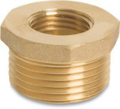 PBI Brass Hex Pipe Bushing Reducer Fittings Outer Male 1/2" BSP into Inner Female 1/4" Thread BSP Hex Reducing 1/2X1/4 Bush adapter Fitting 3PCS 2-Way Reducer Pipe Joint