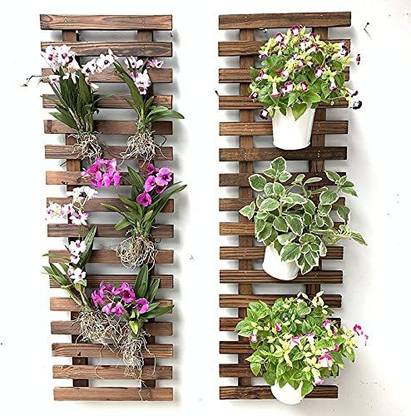 ascent homes Wall Planter – Wooden Hanging Planter for Indoor Plants, Plant Stand, Air Plant Succulent Holder, Vertical Garden-Set of 2 Plant Container Set
