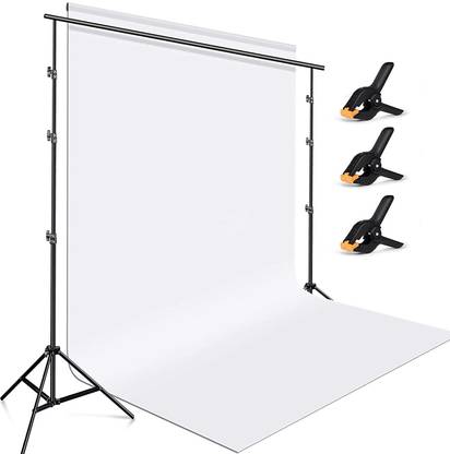 Hiffin 8X12Ft White Screen with 9X9Ft Background Support Stand Kit Reflector Reflector